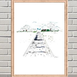8x10" Watercolor Print The Tracks